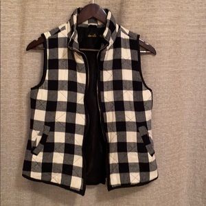Black & white checked vest